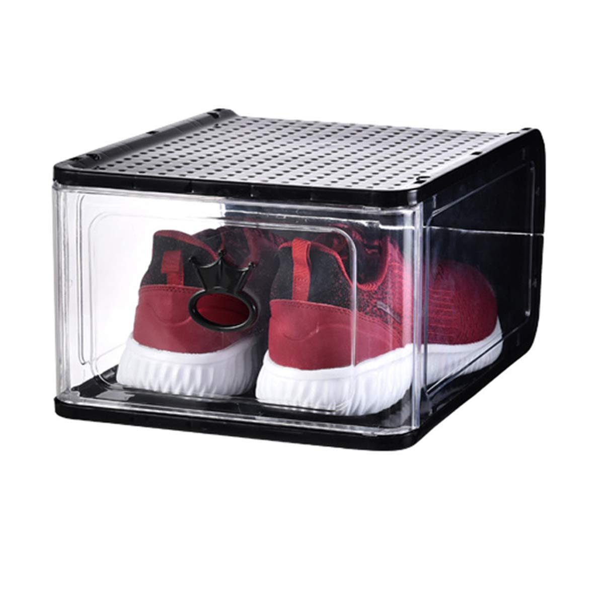 5-Pack Clear Collapsible Shoe Storage Boxes - Transparent Plastic Shoe Organizer for Sneakers, Boots & Heels | Space-Saving Closet & Underbed Storage Solution for Home, Dorm & Travel