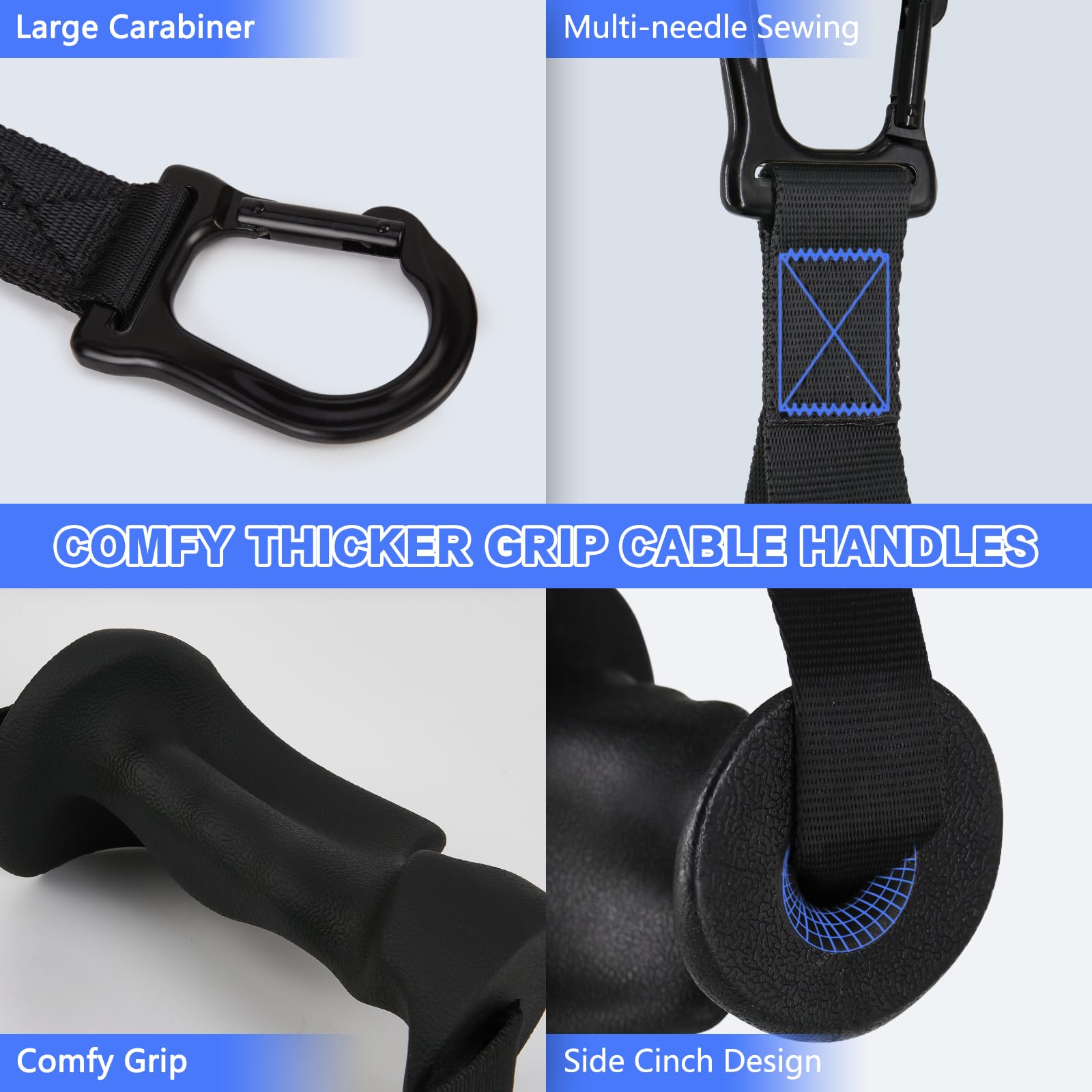 Ergonomic Exercise Handles for Cable Machine Attachments - Heavy Duty Workout Handles for Pilates, Strength Training & Resistance Bands | Perfect for Home Gym, Fitness Studio & CrossFit Workouts