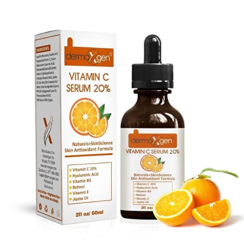 20% Vitamin C Serum for Face - 2 Fl Oz Anti-Aging Serum with Hyaluronic Acid, Retinol, Vitamin E & B | Organic Collagen Booster for Wrinkles & Fine Lines | Day & Night Moisturizing Facial Treatment for Glowing Skin