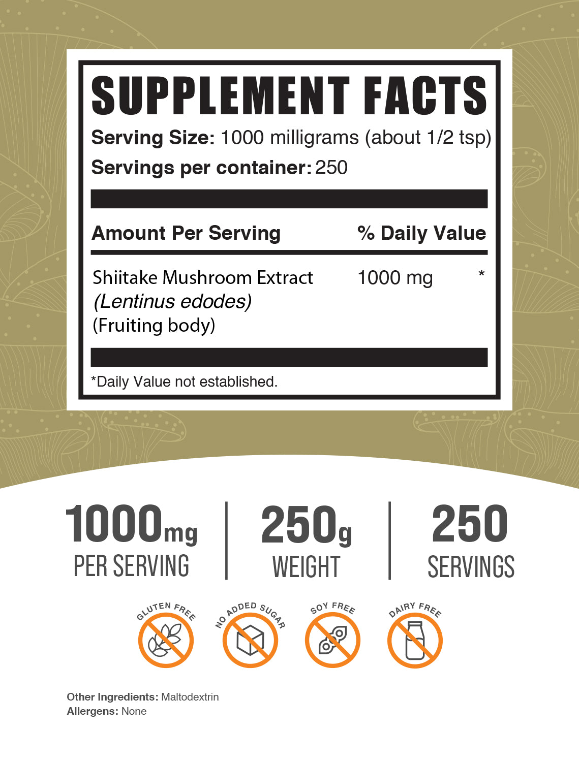 Premium Organic Shiitake Mushroom Extract Powder - Immune Support & Wellness Boost - Perfect for Smoothies, Soups, and Health Supplements