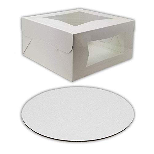 15-Piece Bakery Cake Box Set with 10x10x4 Inch Cake Boxes & 10-Inch Round Cake Boards - Perfect for Wedding, Birthday, and Party Dessert Display