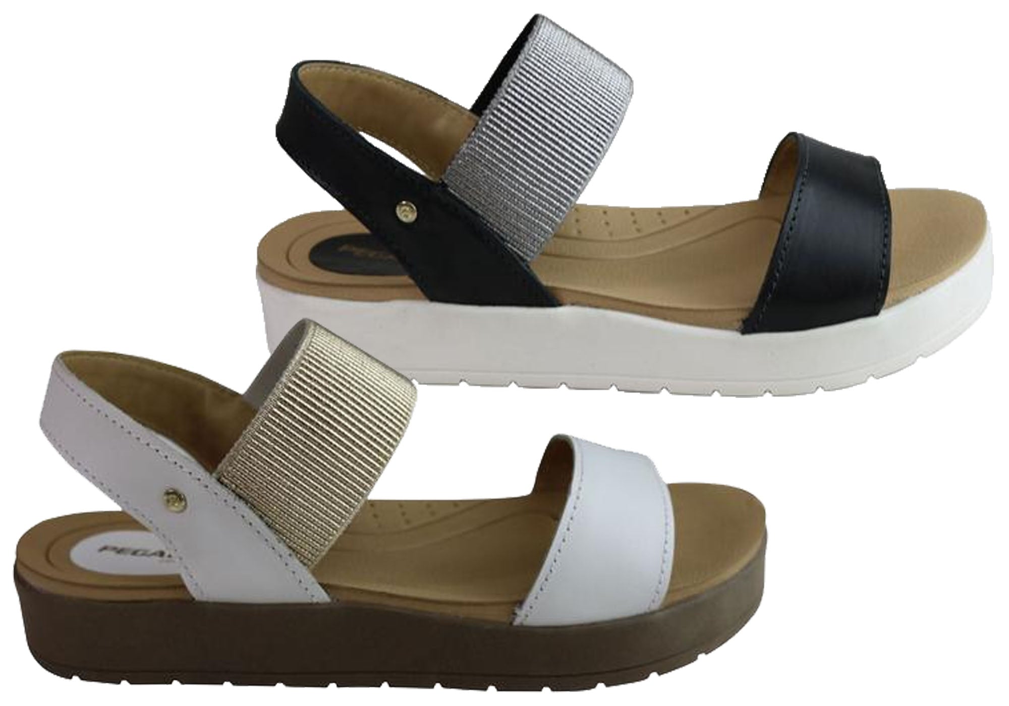 Pegada Rosie Women's Comfort Cushioned Leather Sandals - Handmade in Brazil - Perfect for Beach, Vacation & Summer Outfits