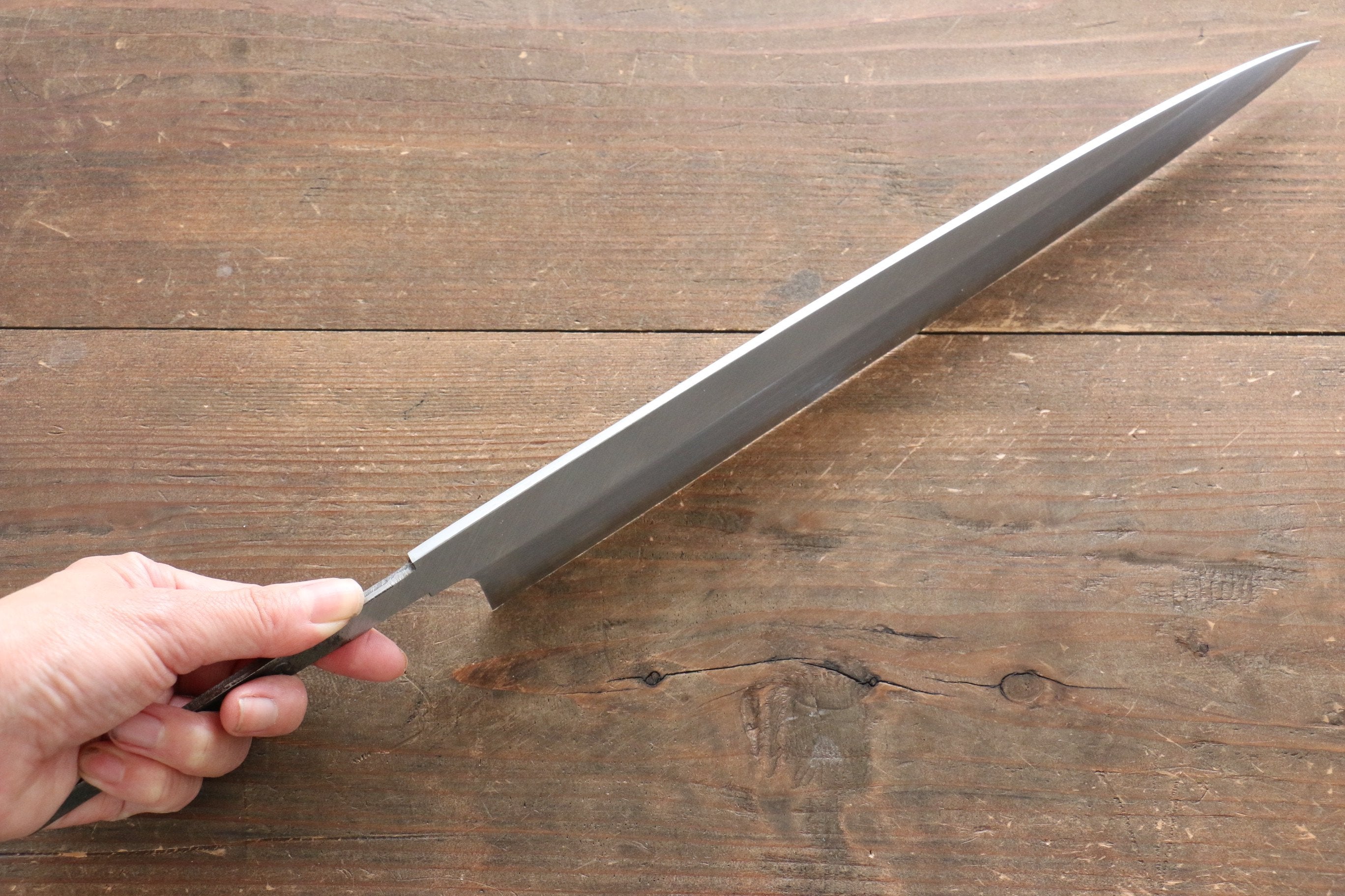 Premium Minamoto Akitada No.1 Blue Steel DX Yanagiba Sushi Knife 300mm - Blade Only - Professional Japanese Sashimi & Sushi Preparation - Perfect for Chefs & Culinary Enthusiasts