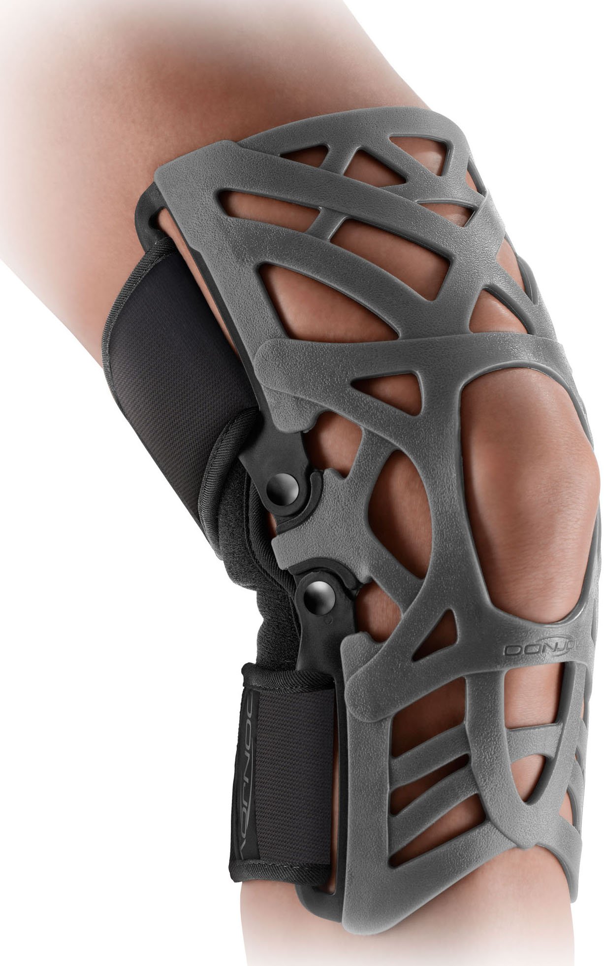 DonJoy Reaction Web Knee Support Brace with Compression Undersleeve - Grey, X-Small/Small - Ideal for Running, Basketball & Post-Surgery Recovery