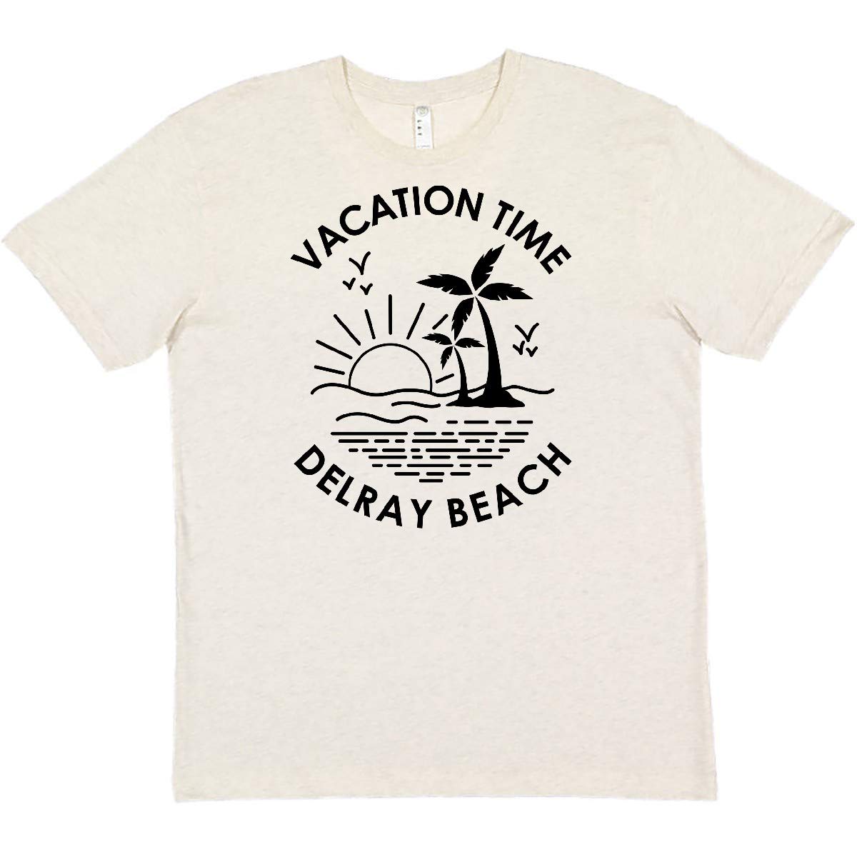 Inktastic Vacation Time in Delray Beach T-Shirt - Comfortable Graphic Tee for Beach Lovers & Travel Enthusiasts | Perfect for Summer Vacations, Casual Outings & Florida Getaways