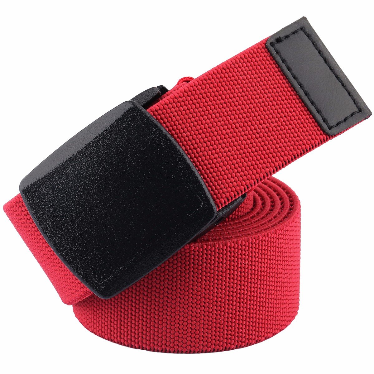 Moonsix Men's Elastic Military Tactical Belt - Adjustable Web Duty Belt with Plastic Buckle for Outdoor, Hiking, and Workwear