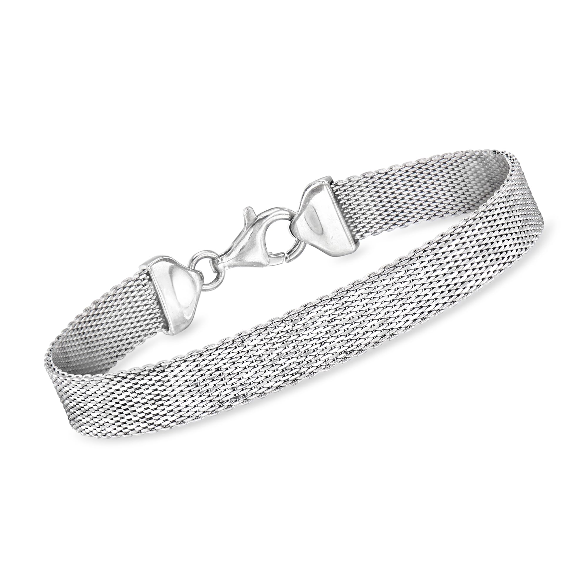 Ross-Simons Italian Sterling Silver Mesh Bracelet for Women - Elegant 925 Silver Jewelry Gift for Her - Perfect for Parties, Weddings & Everyday Wear