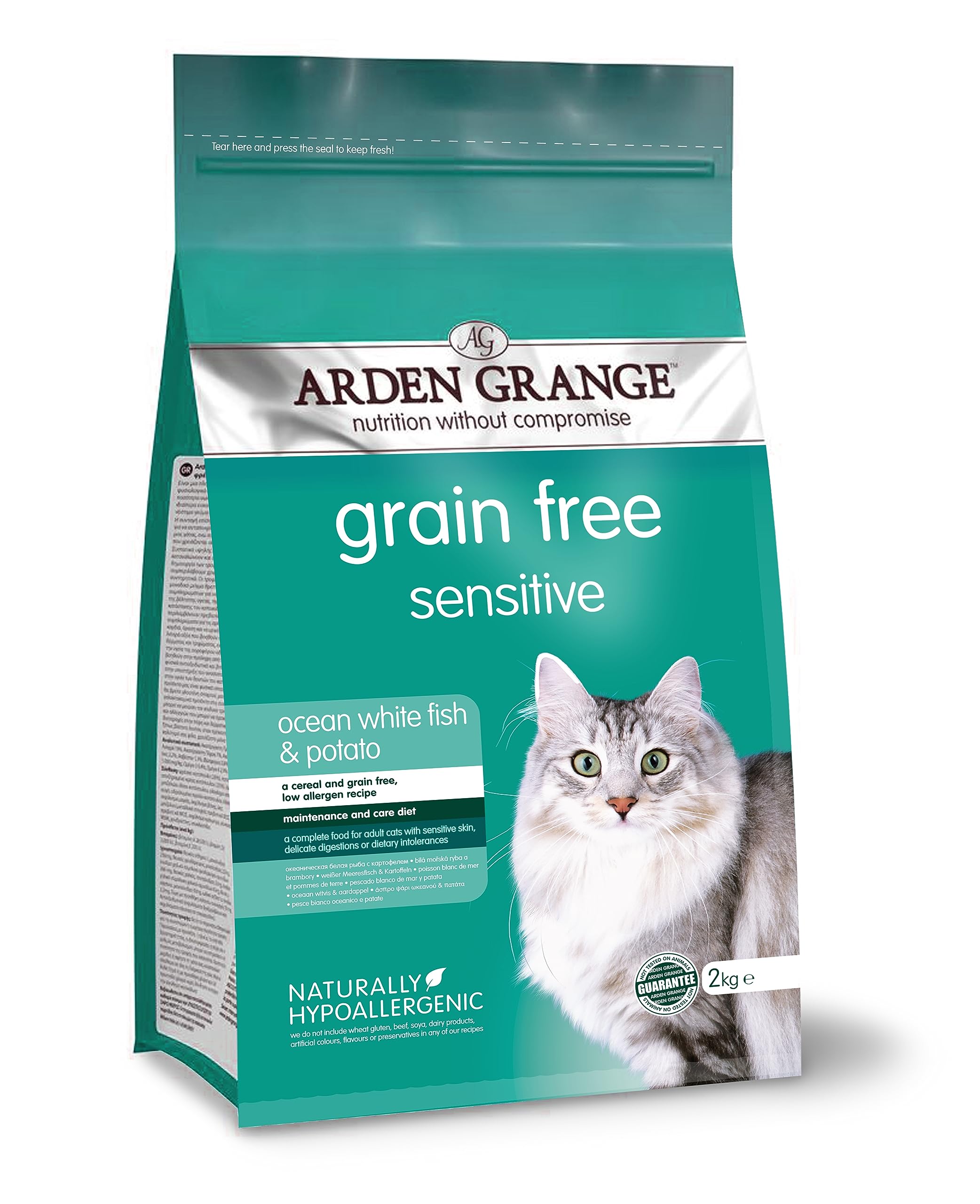 Premium Sensitive Stomach Dry Cat Food for Adult Cats - 2kg Bag | Digestive Health & Gentle Nutrition for Indoor & Outdoor Cats