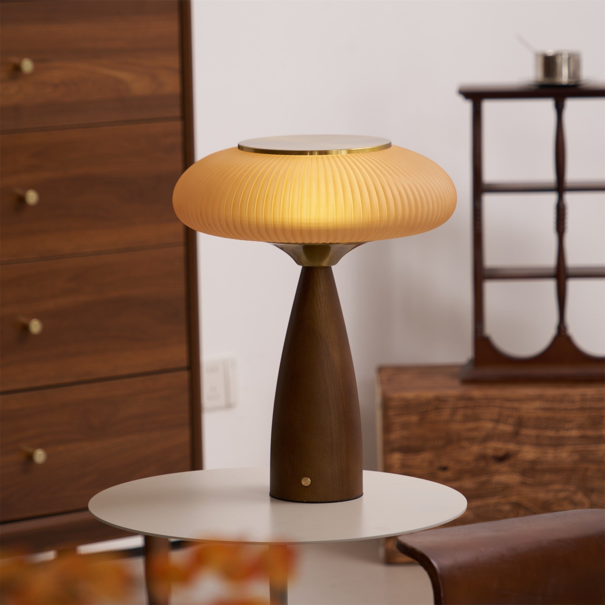 Cielo Wooden Rechargeable Table Lamp - Modern Nightstand Light with USB Charging for Bedroom, Living Room & Office Decor