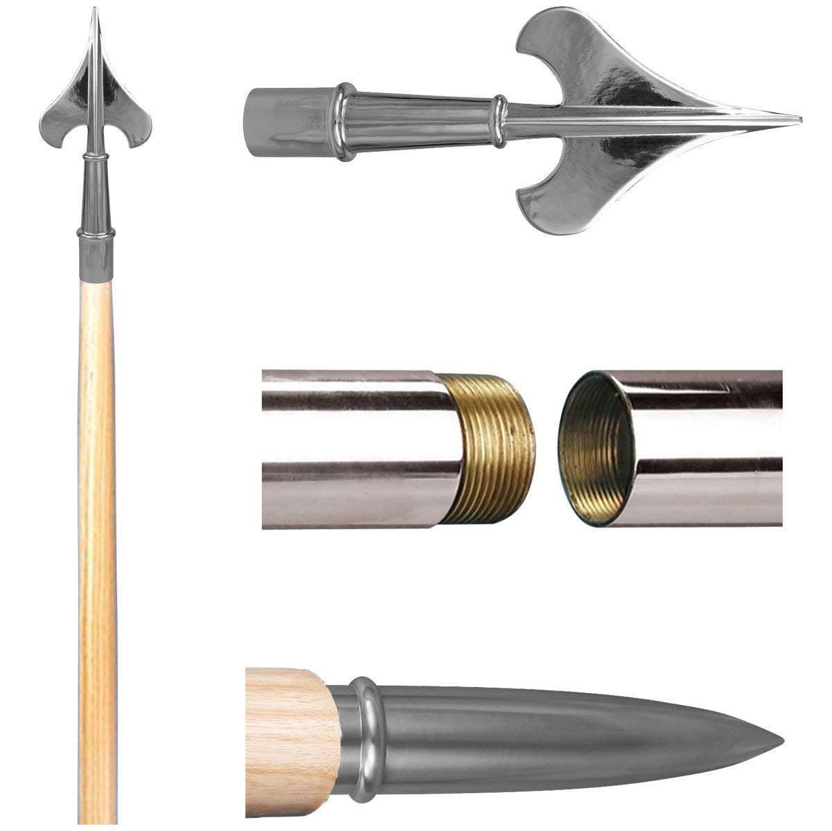 Flags Unlimited 9 Foot Military Guidon Staff with Chrome Spear Tip, Adjustable Joint & Ferrule - Perfect for Color Guard, Parades, and Military Ceremonies