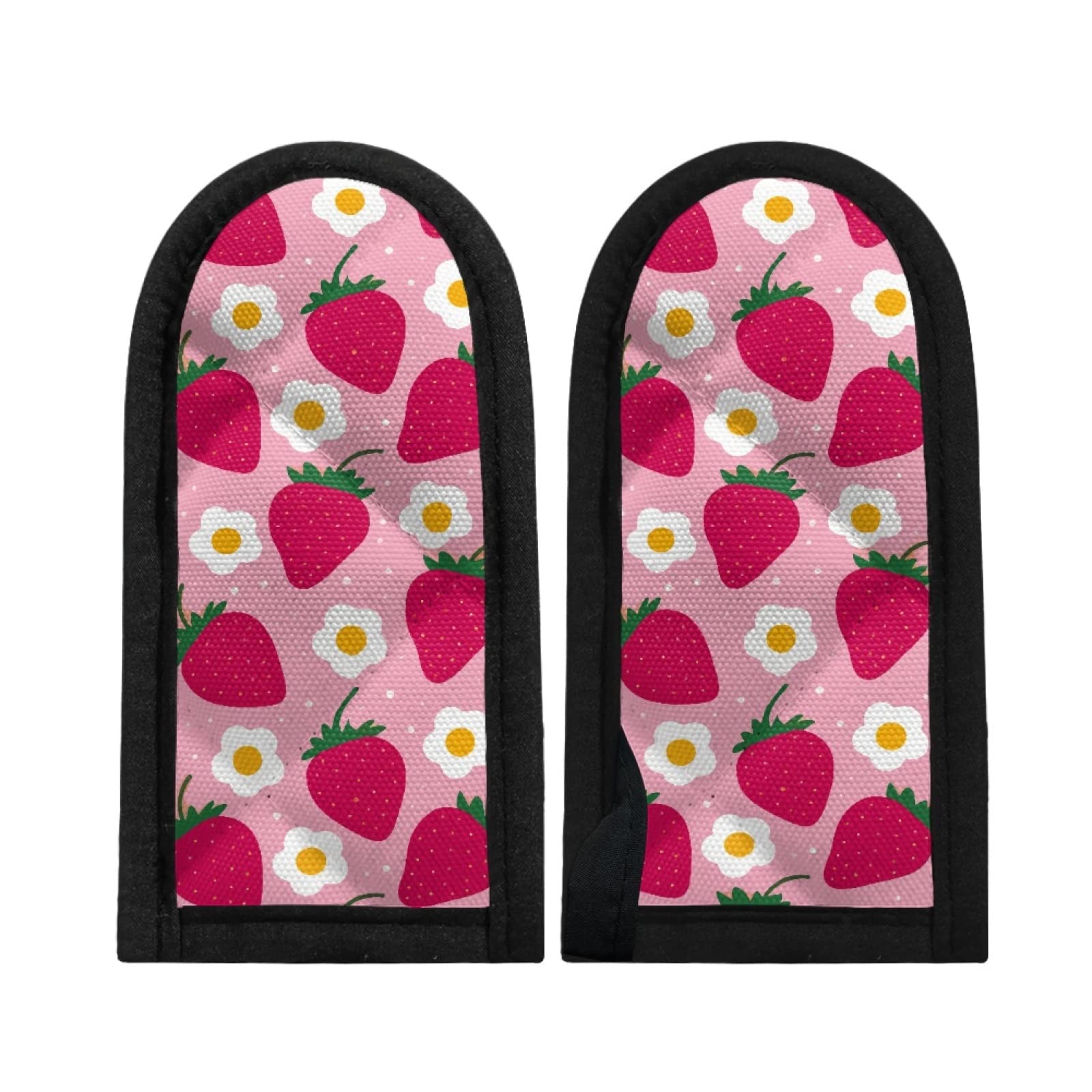 Non-Slip Strawberry Print Cast Iron Skillet Handle Cover - Heat Resistant Pot Pan Grip for Baking, Cooking & Kitchen Safety - Perfect for Oven, Stovetop & BBQ Use