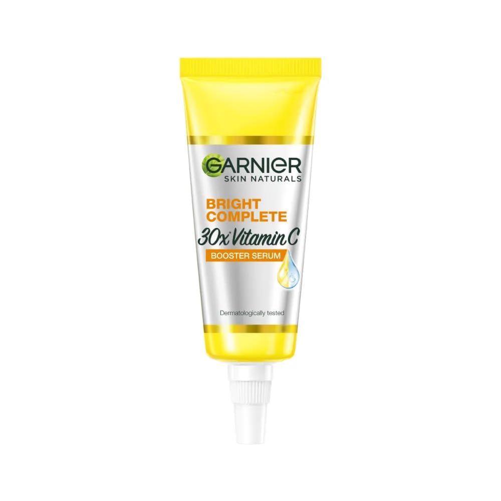 Garnier Bright Complete Vitamin C Skincare Set - Night Cream (18g), Face Serum (7ml), Gel Face Wash (50g) | Brightening, Anti-Aging | Perfect for Nighttime Routine & Glowing Skin