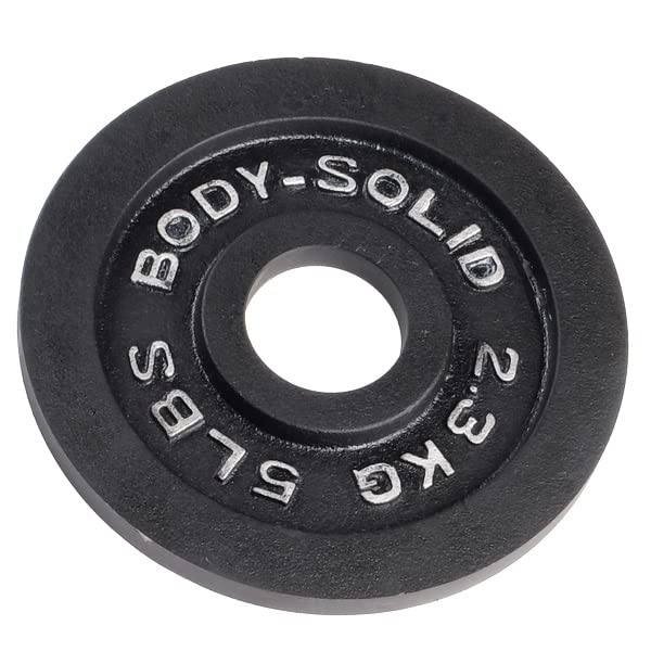 Body-Solid Cast Iron Olympic Weight Plate Set - 2 Inch Standard Hole for All Olympic Barbells | Strength Training, Home Gym & CrossFit Equipment for Weightlifting & Fitness