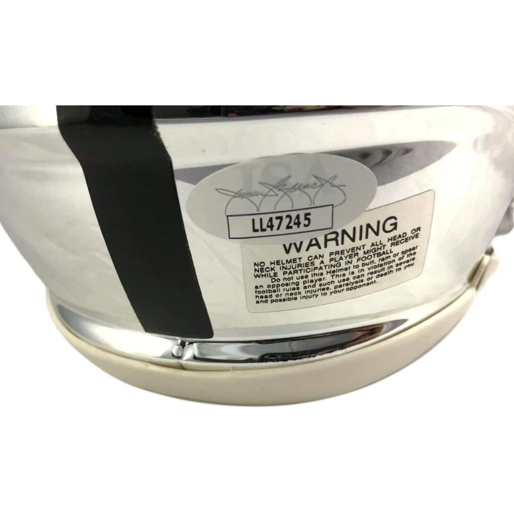 Henry Ruggs Autographed Las Vegas Raiders Mini Helmet - Limited Edition Chrome Finish with JSA Certificate of Authenticity - Perfect for Sports Memorabilia Collectors, Game Room Decor, and Raiders Fan Gifts