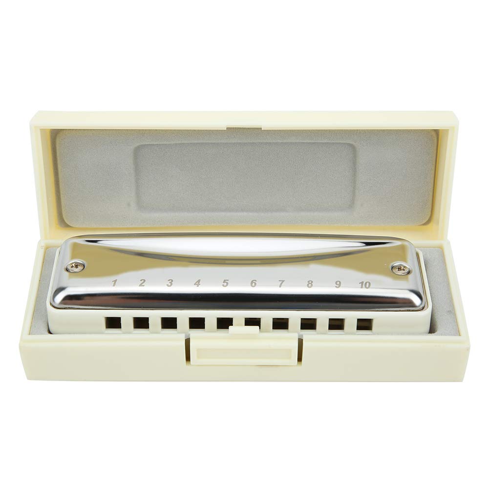 F Key Blues Harmonica - Diatonic Resin Wind Instrument for Kids, Adults & Beginners (White) | Perfect for Music Lessons, Blues Performances & Travel