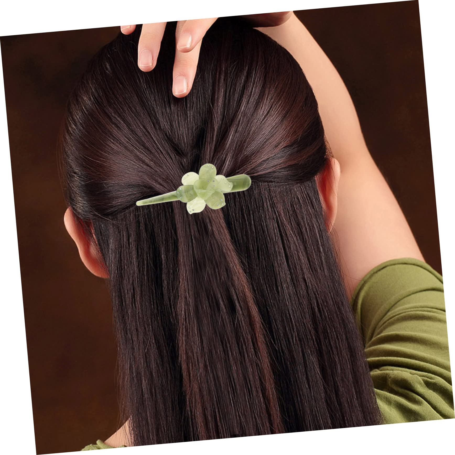 KALLORY 2pcs Daisy Hair Clips - French Style Plastic Flower Hair Barrettes for Women, Girls | Floral Hair Accessories for Weddings, Parties & Everyday Wear