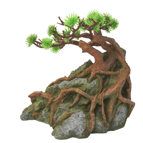 Natural Aquarium Decor - Fish Tank Tree Stone Ornament for Betta, Goldfish & Tropical Fish | Enhances Underwater Landscape & Hiding Spots