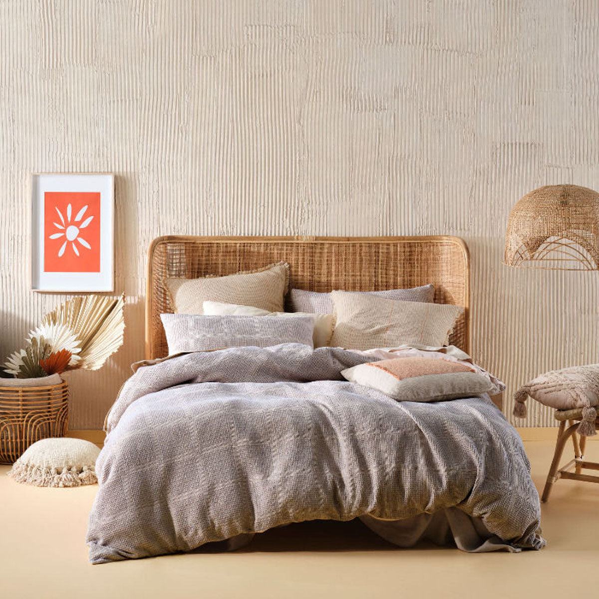 Linen House Galicia Blue Sand Quilt Cover Set - King Size Luxury Bedding for Modern Bedrooms | Perfect for Master Bedrooms, Guest Rooms & Coastal Home Decor
