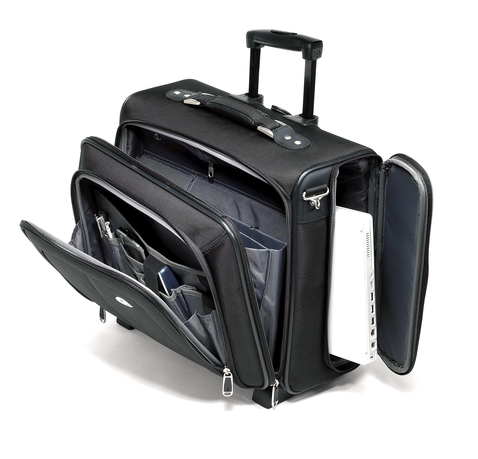 Business One Mobile Office Wheeled Laptop Briefcase - Professional Rolling Computer Bag for Work & Travel - Perfect for Business Trips, Commuting & Airport Use