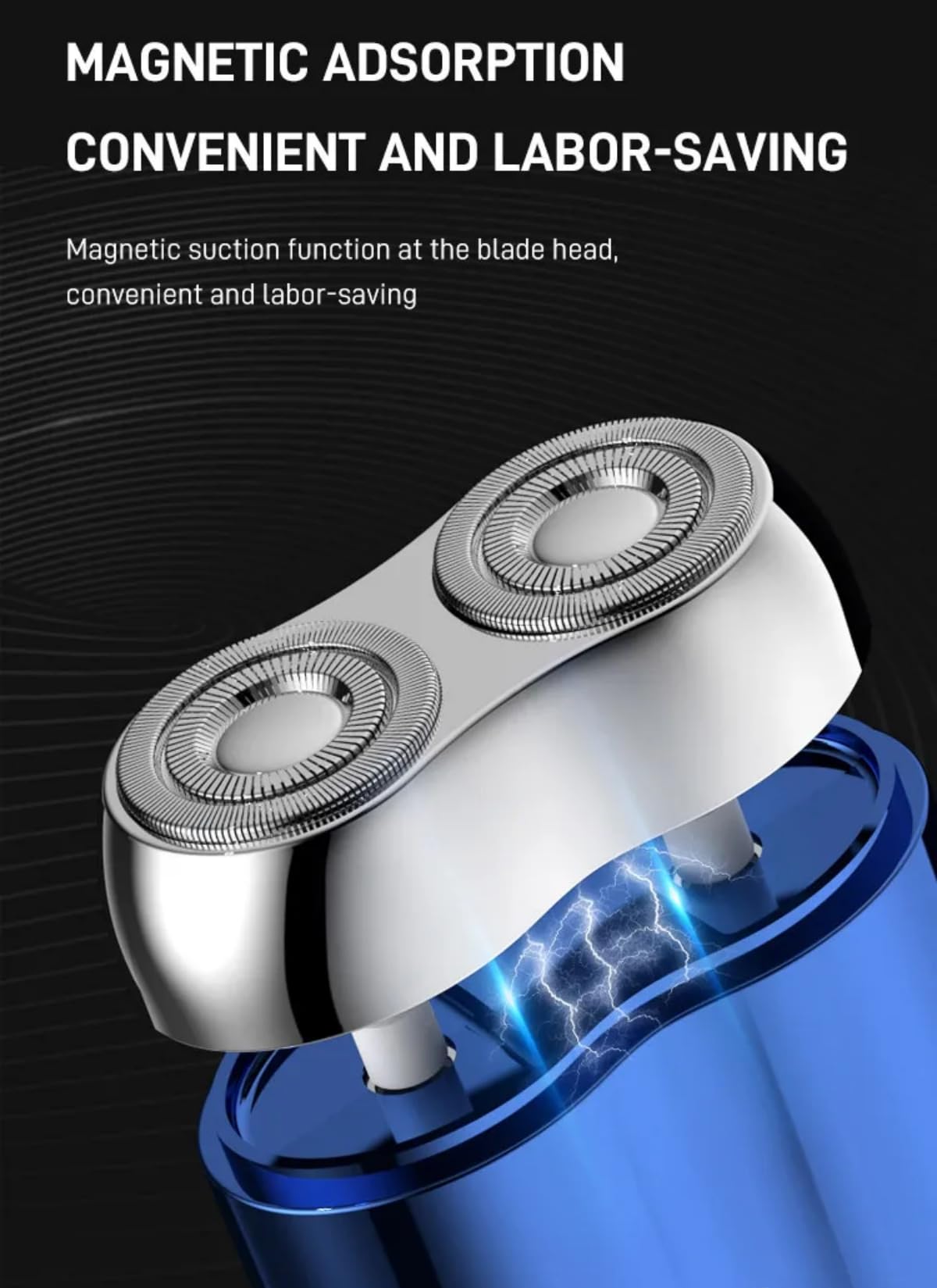 Mini Dual-Head Electric Shaver for Women & Men - Portable USB Rechargeable Shaver with Double Ring Movable Net Blades - Smooth Shaving for Travel, Gym & Daily Use (Blue)