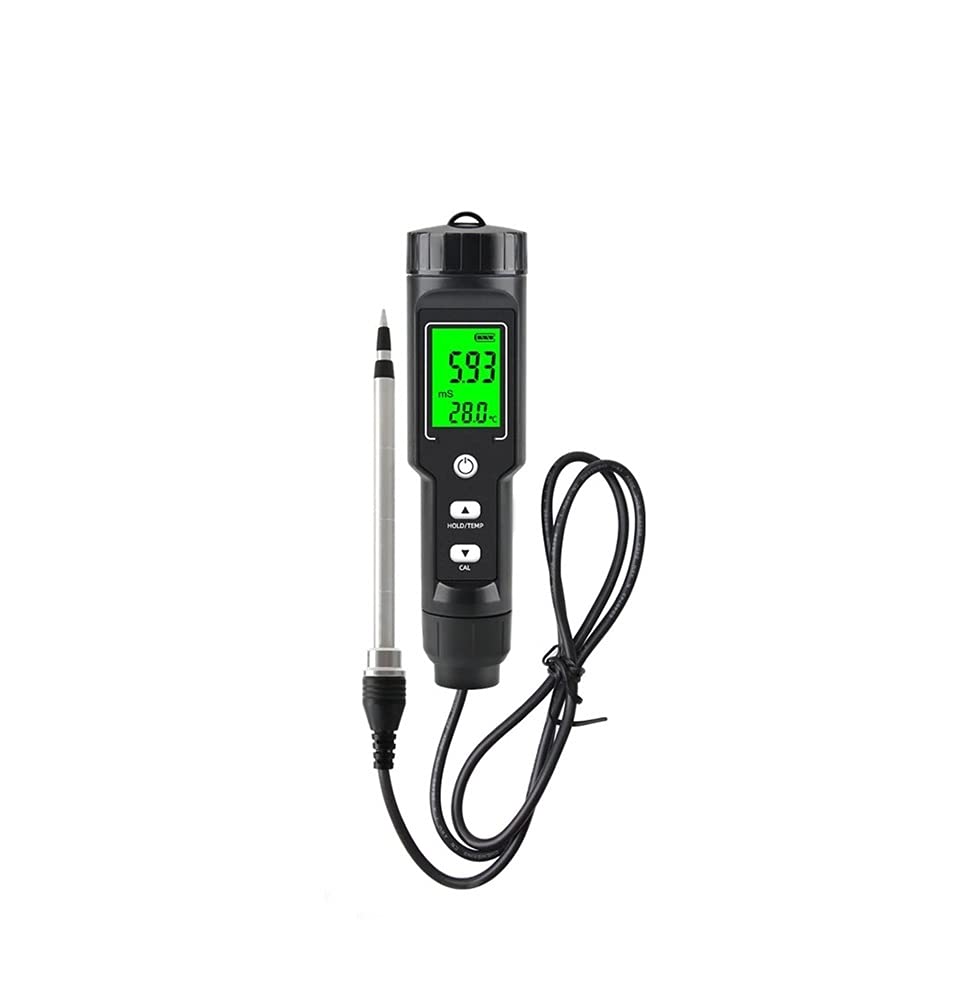 LMNUY Digital Soil Moisture Meter with EC & Temperature Sensor - 0.00-10.00 mS/cm Range for Gardening, Potted Plants, Agriculture - Handheld Soil Tester Tool (EC-8801BB) | Perfect for Indoor/Outdoor Plant Care, Hydroponics & Lawn Maintenance