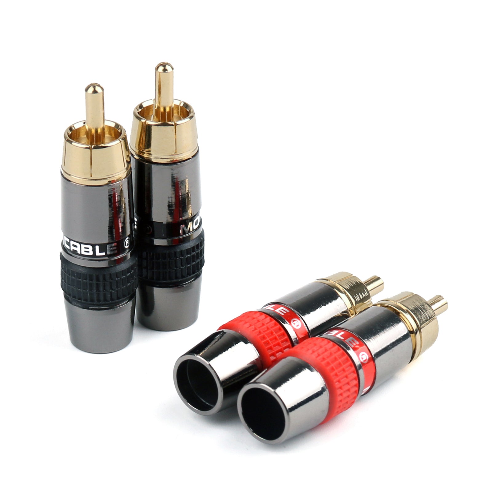 10 Pcs High-Quality RCA 8mm Cable Plugs with Gold-Plated Copper Connectors - Perfect for Audio/Video Equipment, Home Theater Systems & Car Stereo Installations