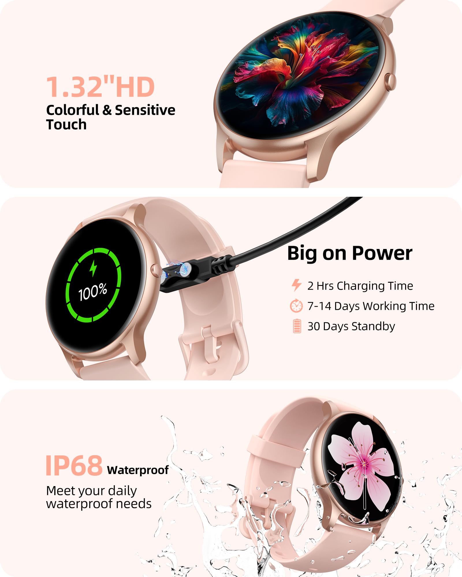 Parsonver Smart Watch with Call Function, 1.32