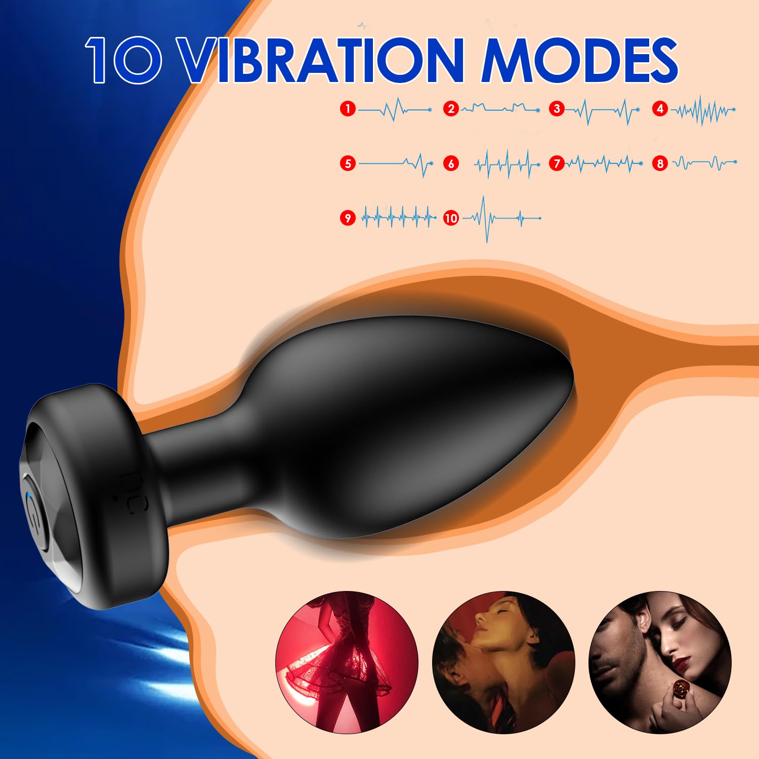 Premium 3PCS Silicone Anal Plug Training Kit with Remote Control - 10 Vibration Modes for Prostate Massage & Pleasure | Black Adult Sex Toys for Couples Play & Solo Exploration