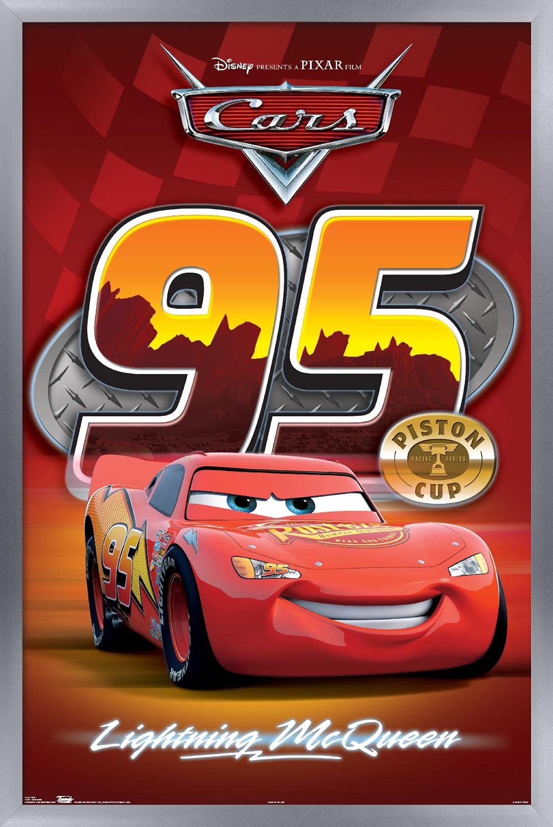 Disney Pixar Cars Lightning McQueen Wall Poster - 14.725
