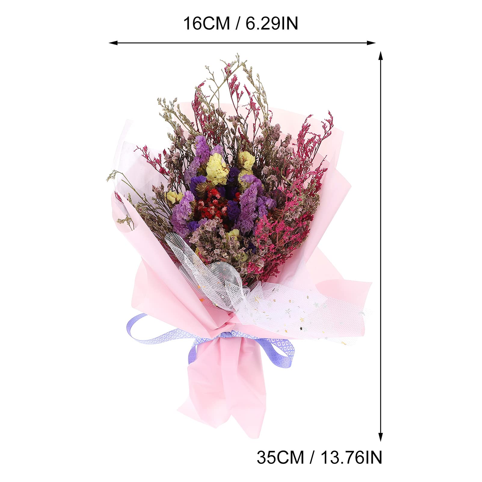 BESPORTBLE Natural Dried Flower Bouquet Set - Artificial Floral Arrangement Centerpiece with LED Lights for Home Decor, Wedding, Baby Shower & Party Decorations | Perfect for Tabletop, Mantel and Shelf Display