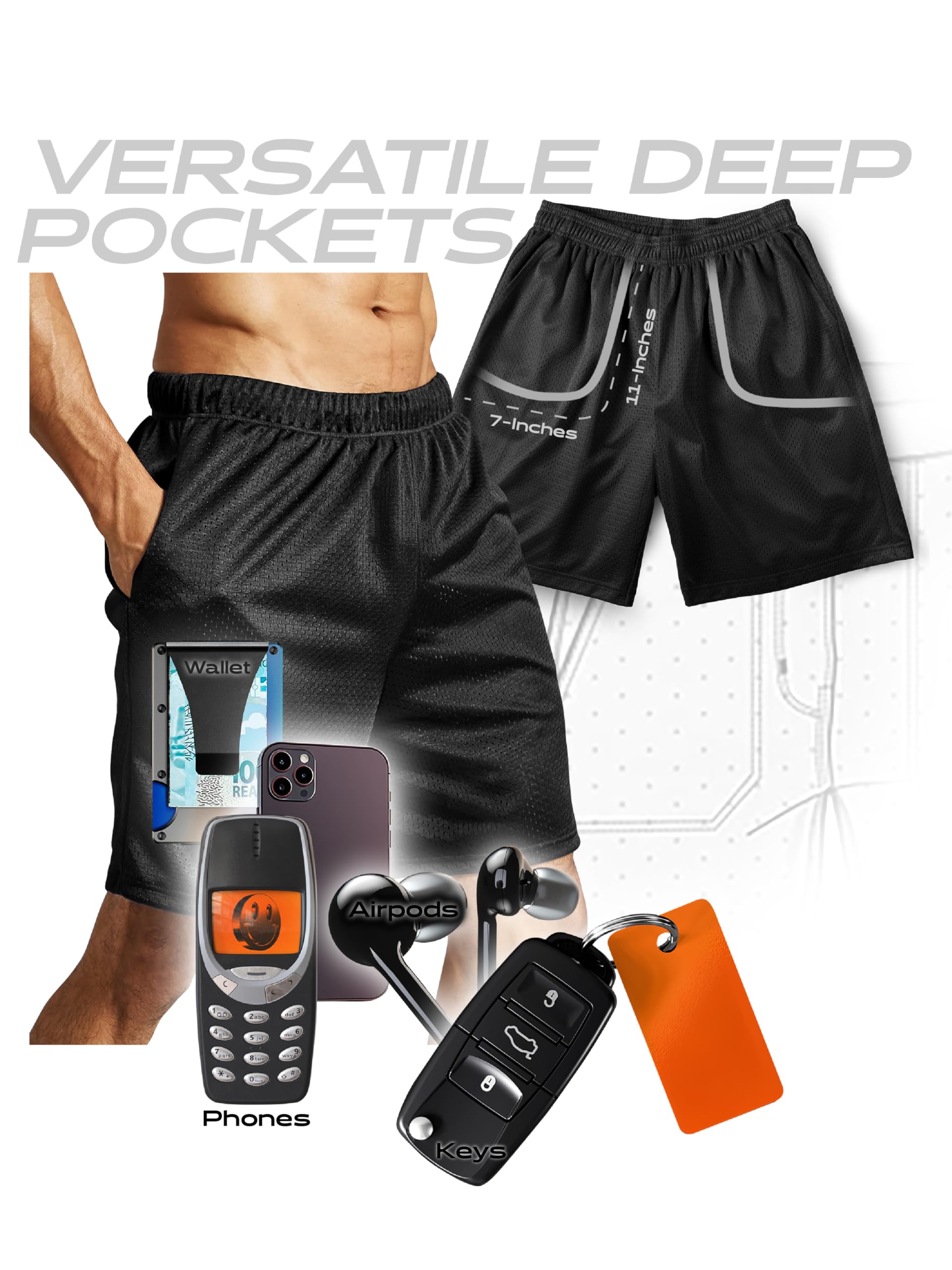 Men's Lightweight Mesh Basketball Jersey & Gym Shorts Set - Breathable Workout Fitness Apparel for Basketball, Training & Casual Wear