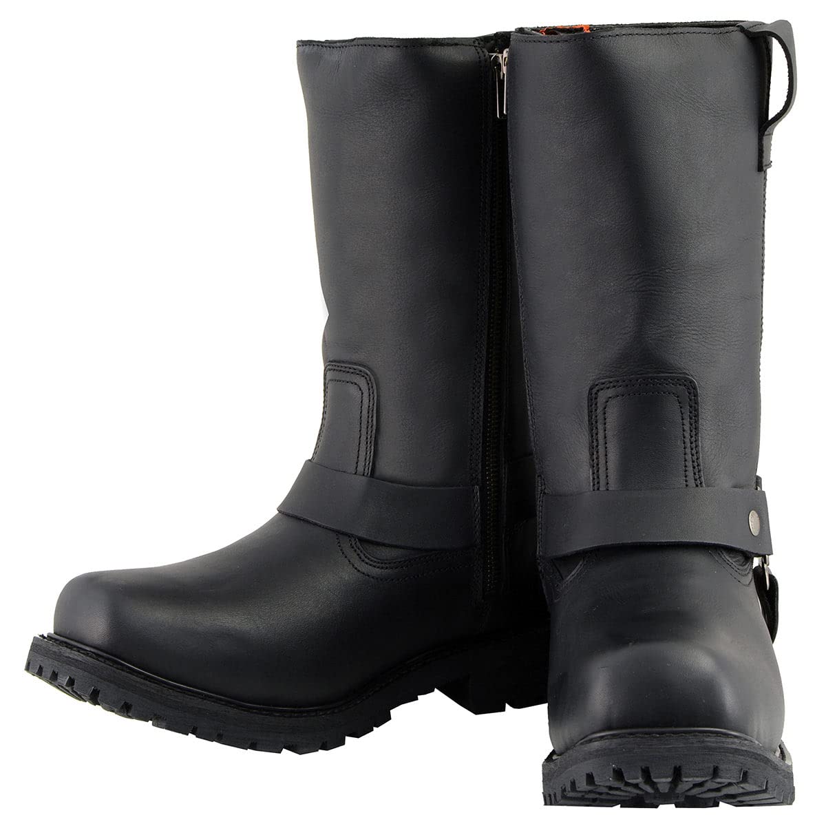 Milwaukee Leather Men's Waterproof Harness Square Toe Work Boots - Black, Size 8.5W/11