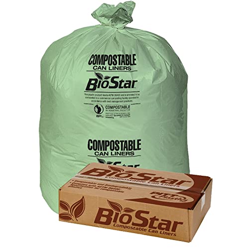 BioStar Compostable Trash Bags - 100 Count, 33