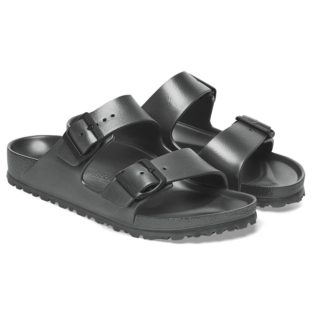 Birkenstock Unisex Arizona EVA Sandals - Narrow Fit, Metallic Anthracite Color | Comfortable & Lightweight for Beach, Pool & Summer Outings