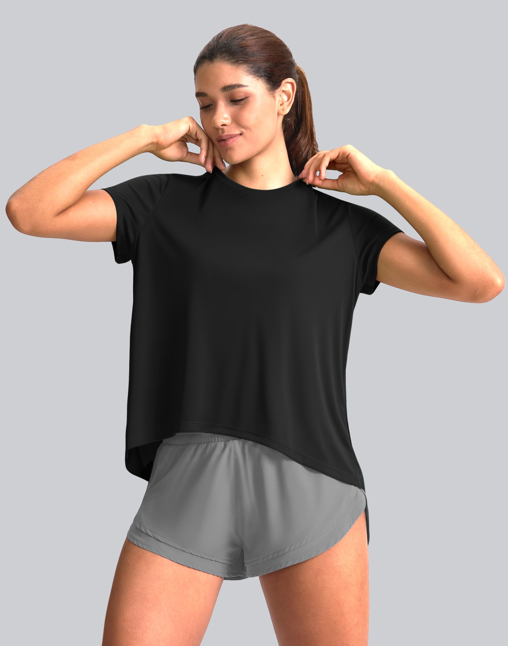 Women's Loose Fit Short Sleeve Workout Tops - Breathable Yoga T-Shirts for Running & Athletic Activities | Sun Protection Activewear for Gym, Outdoor Sports & Summer Fitness