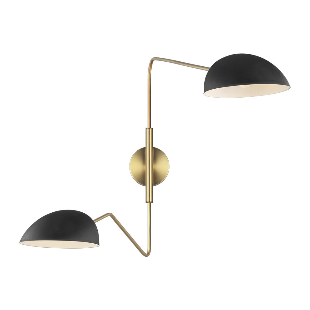 Grange 2 Light Wall Sconce - Modern Brass Finish for Bedroom, Hallway & Living Room Lighting Decor