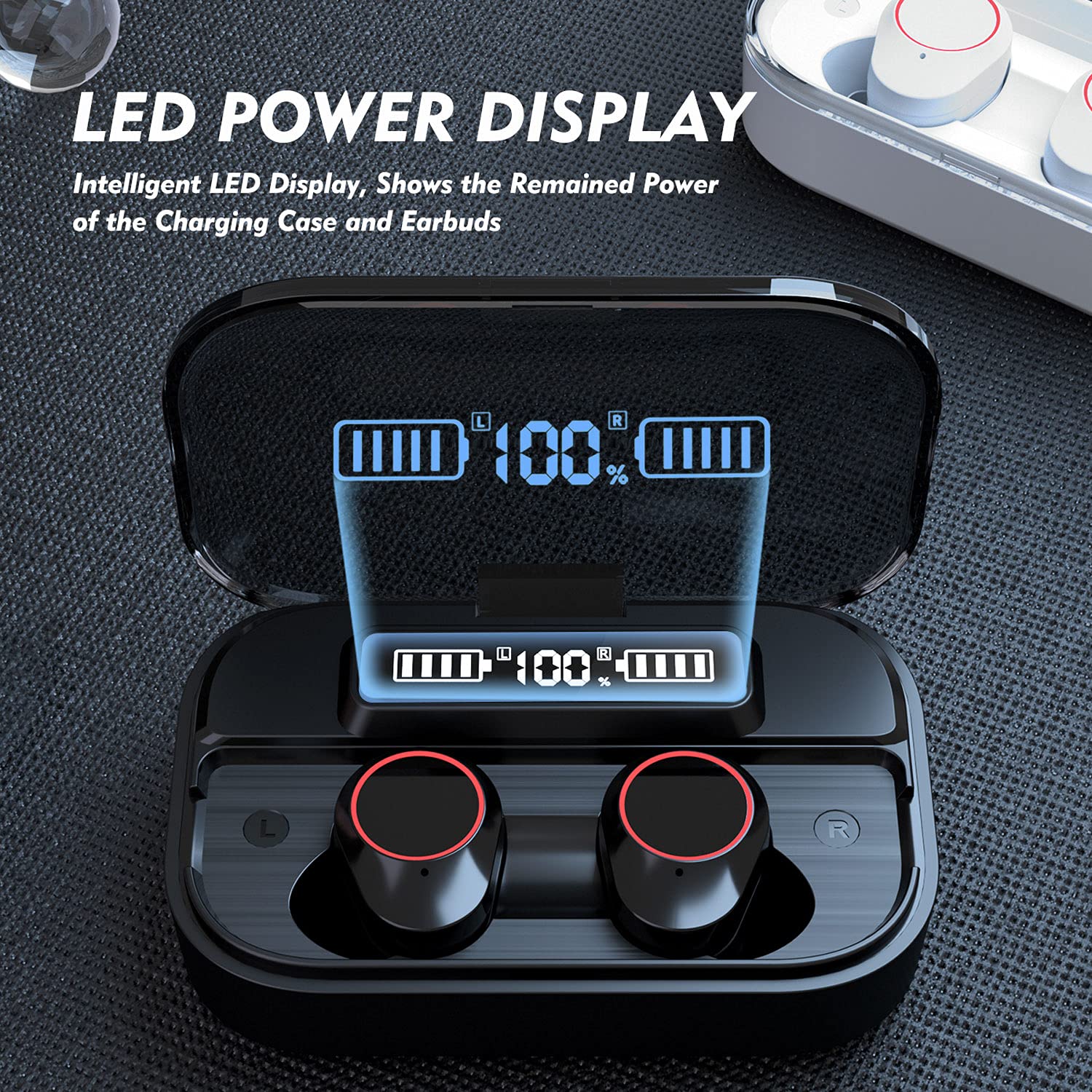 Wireless Bluetooth 5.3 Earbuds with Hi-Fi Stereo Sound & Deep Bass, IPX8 Waterproof in-Ear Headphones, 8H Playtime, Touch Control & Built-in Mic - Perfect for Gym, Running, Travel & Work Calls