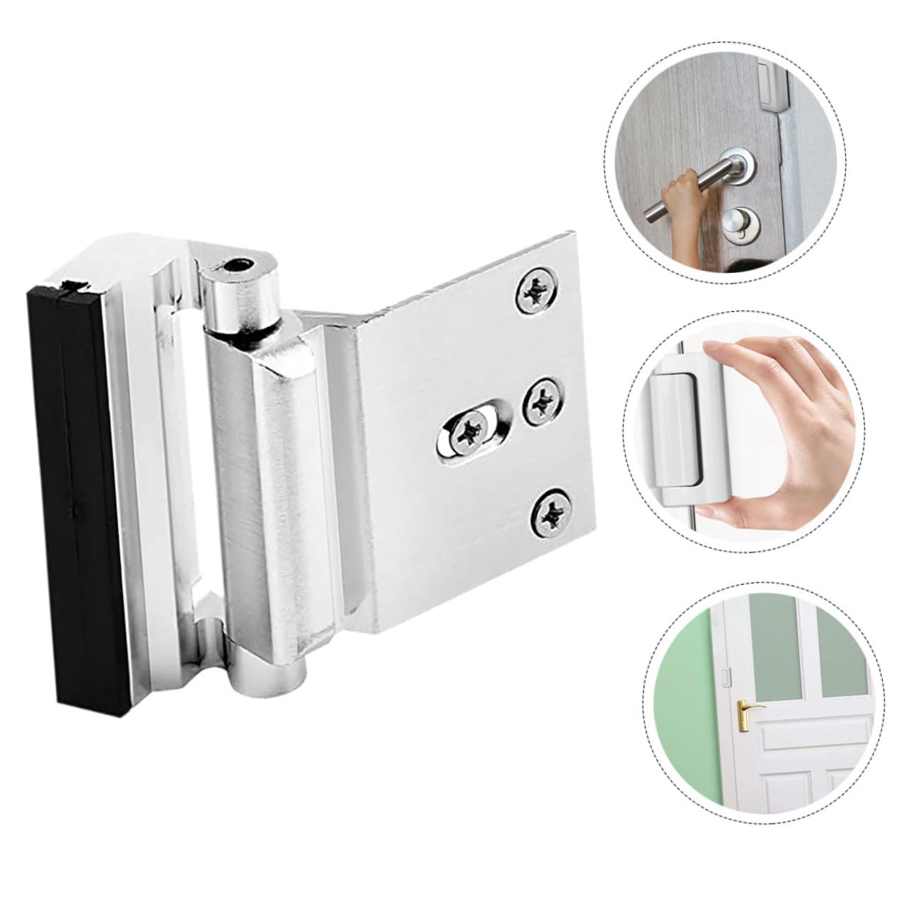 Portable Door Lock for Front Door - Heavy Duty Metal Security Latch for Home Safety, Child Proof & Travel Use | Ideal for Apartments, Hotels, and Household Security