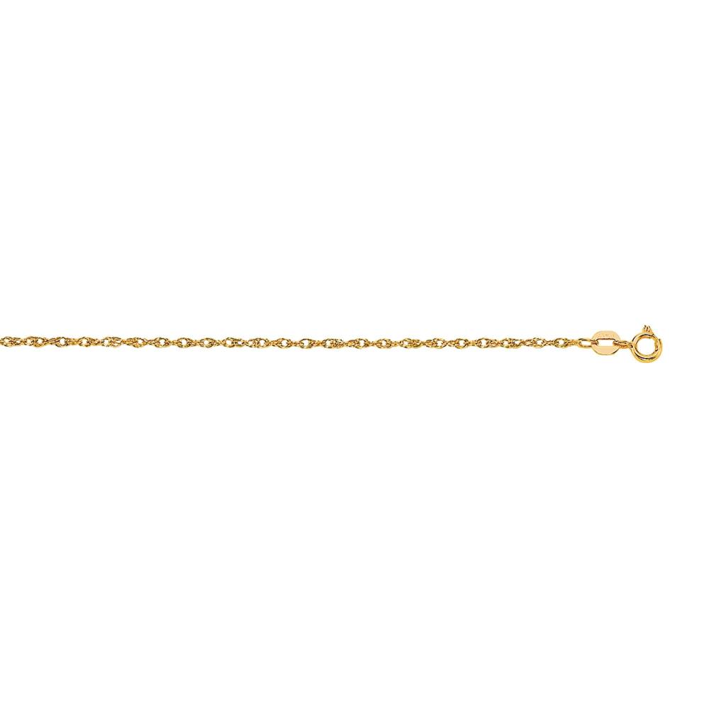 14K Gold .95mm Machine Rope Chain Necklace - Durable & Elegant Jewelry for Men & Women - Perfect for Gifts, Weddings & Everyday Wear