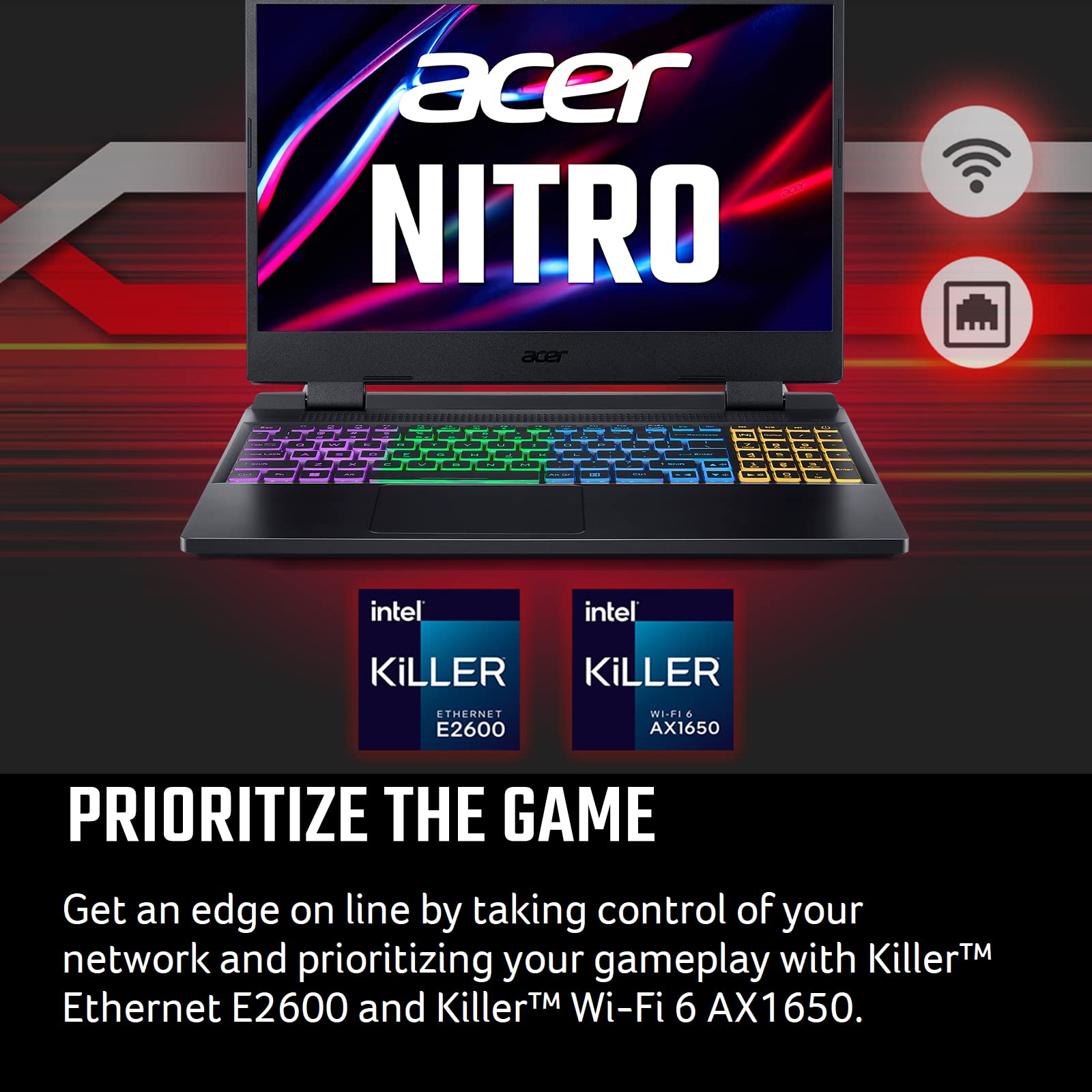 Acer Nitro 5 AN515-58-527S Gaming Laptop - Intel Core i5-12500H, NVIDIA RTX 3060, 15.6