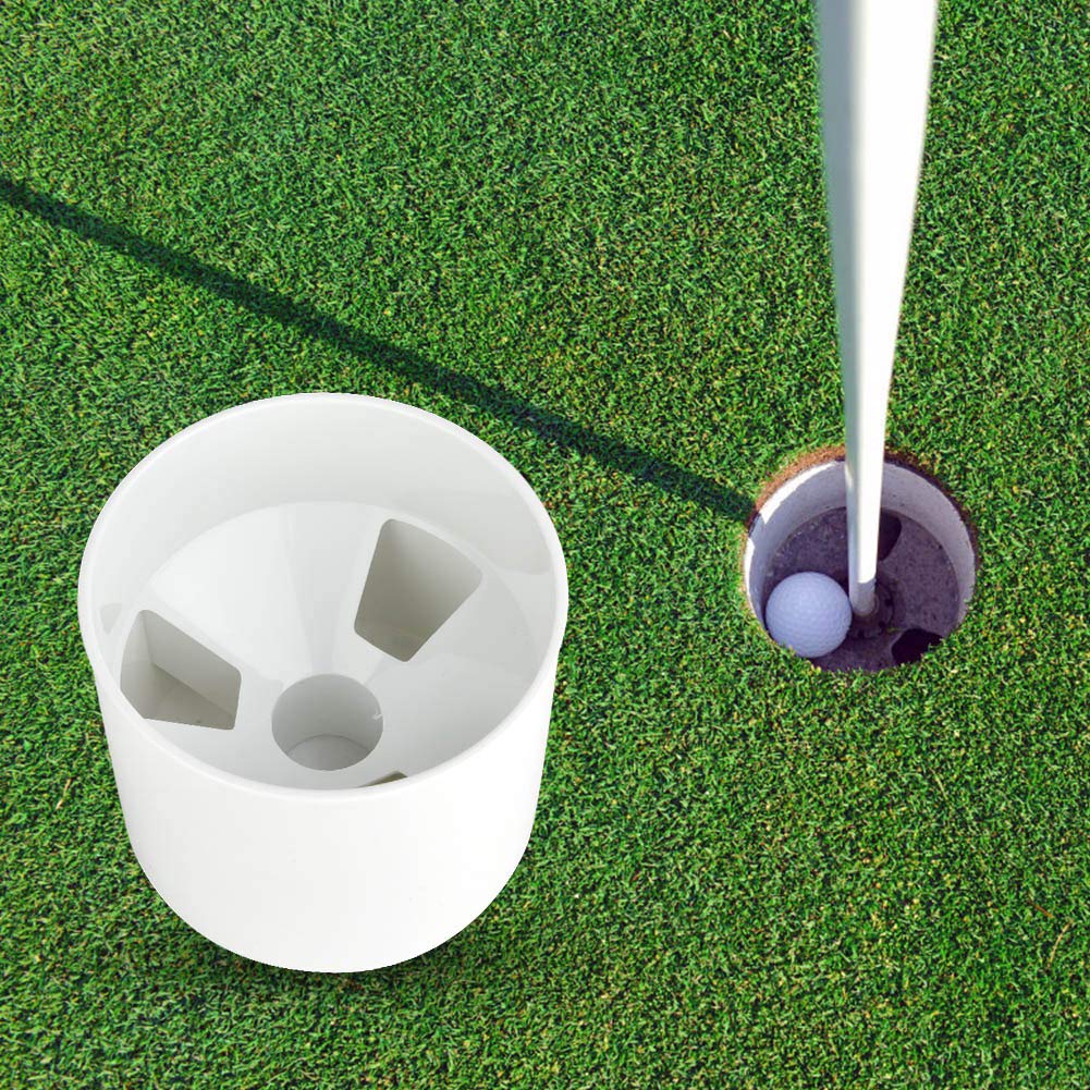 Golf Hole Cup Training Aid - Golf Practice Accessory with Flag & Pin Set - Rust-Resistant Golf Hole Cup for Putting Green - Perfect for Backyard & Indoor Golf Practice