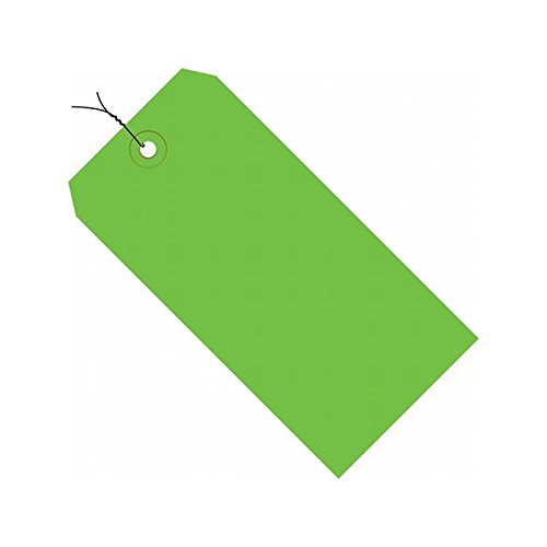 Pre-Wired Green Shipping Tags #6, 13 Point, 5.25