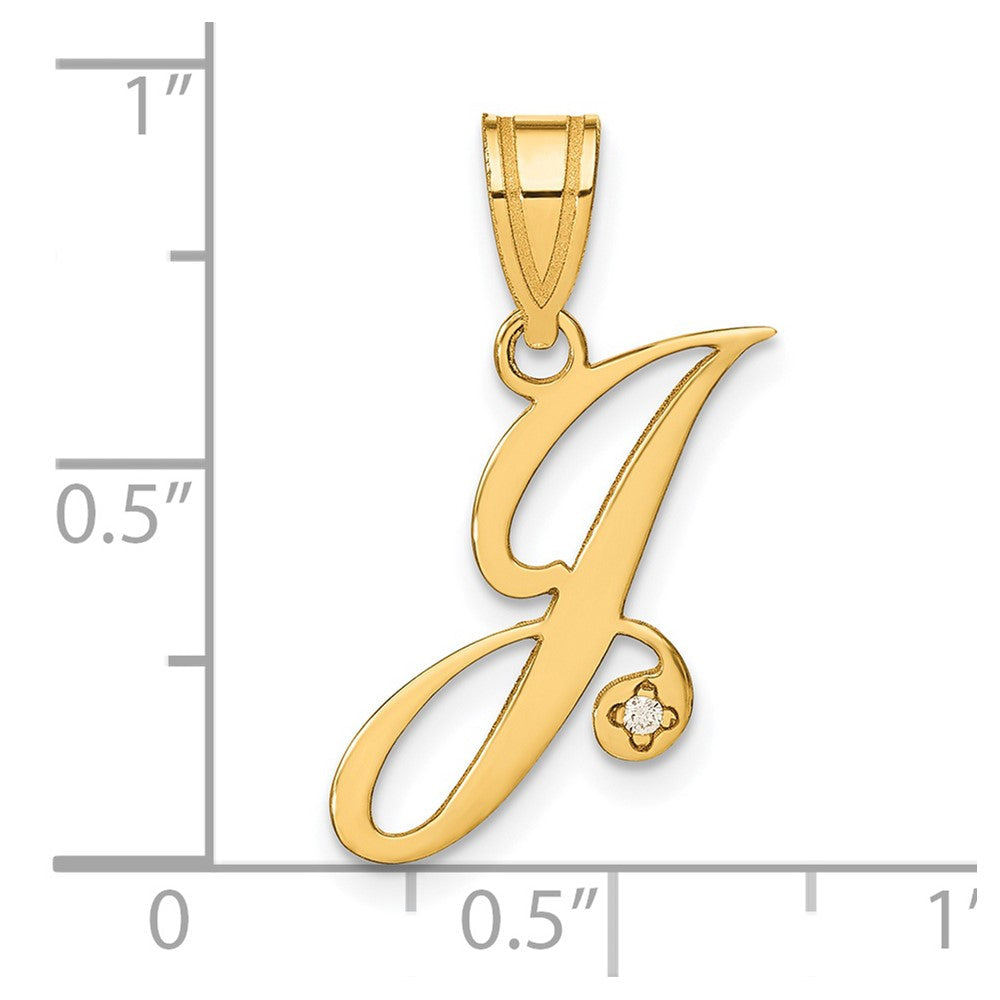 Gold Script Letter J Initial Pendant with Diamond - Elegant Personalized Jewelry for Women | Model YC252J | Perfect for Gifts, Anniversaries & Special Occasions