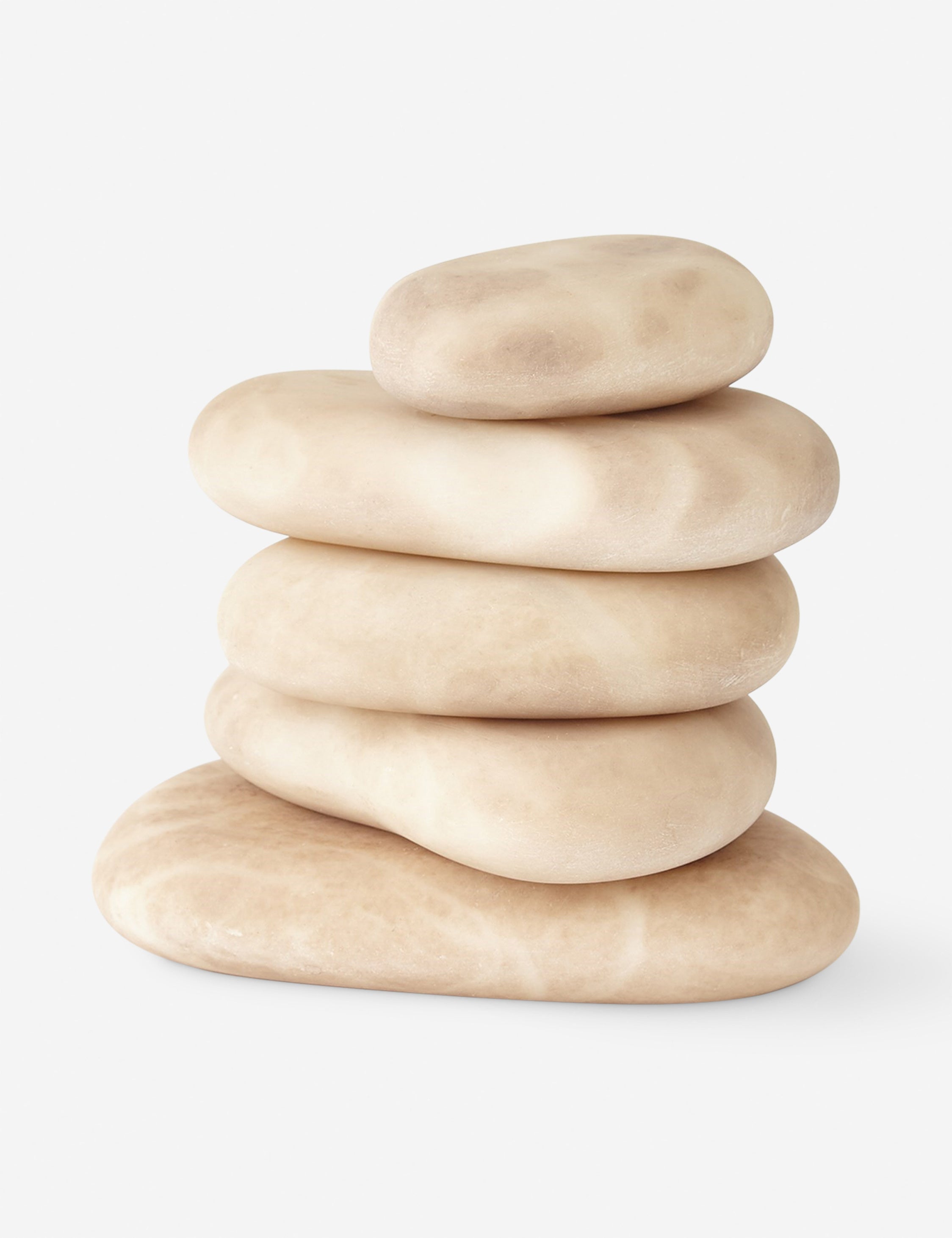 Natural Alabaster River Rocks Set of 5 - Smooth Decorative Stones for Home & Garden Decor, Zen Fountain, Aquarium, Terrarium, Landscaping | by Ashley Childers