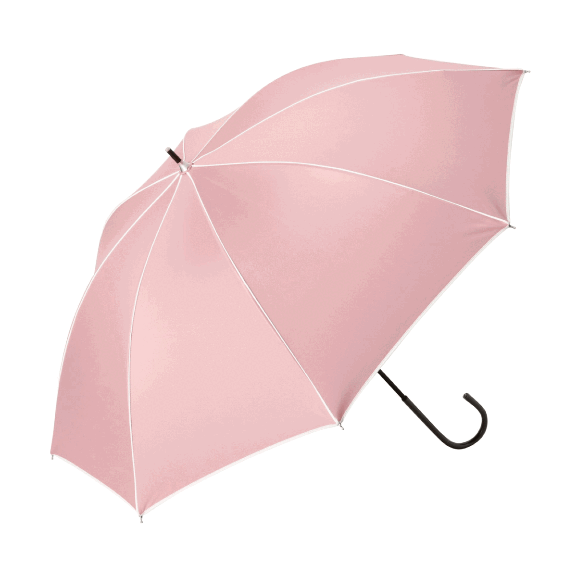 50cm Pink Blackout Piping Long Umbrella - UV Protection Windproof Compact Folding Travel Umbrella for Women, Perfect for Rainy Days, Beach, and Outdoor Activities