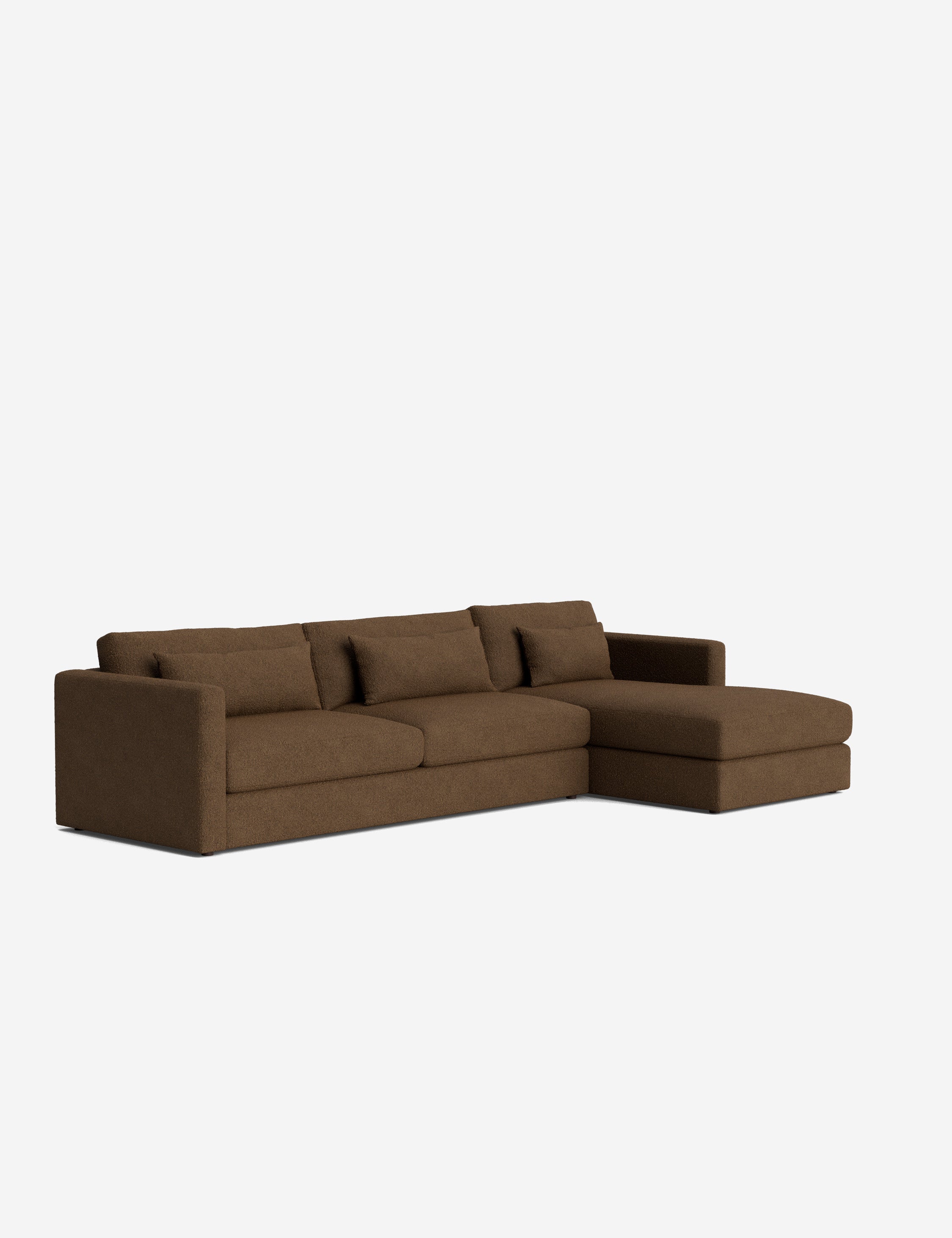 Durham Chaise Sectional Sofa - Modern L-Shaped Couch with Chaise Lounge | Comfortable Fabric Upholstery for Living Room, Family Room & Home Theater