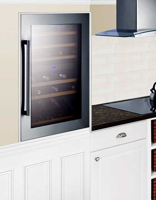 Summit 59 Bottle Built-In Wine Cooler Refrigerator - Dual Zone Temperature Control for Red & White Wine - Perfect for Home Bars, Restaurants, and Wine Cellars