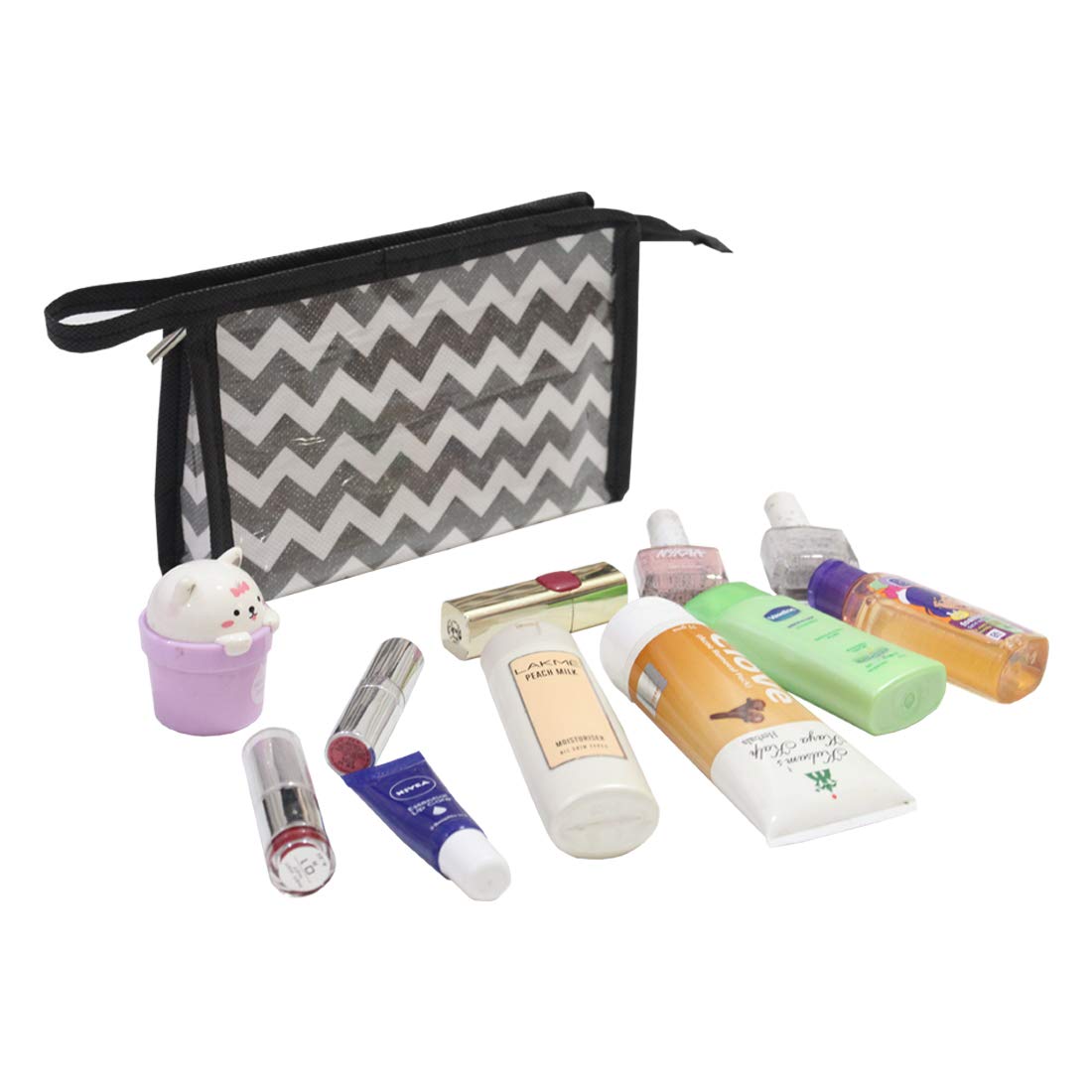 PrettyKrafts Black Plastic Shaving & Makeup Kit Organizer Pouch for Men & Women (2-Pack) - Travel Toiletry Bag for Gym, Camping & Cosmetics Storage