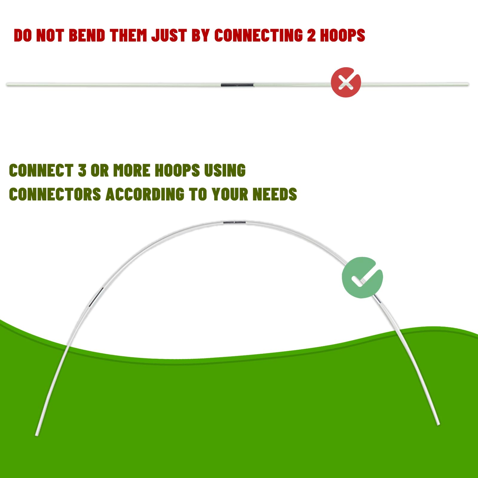 50pcs Cool Area Greenhouse Hoops - DIY Garden Hoops & Grow Tunnel for Raised Beds, Row Covers | Perfect for Home Gardening, Plant Protection & Season Extension