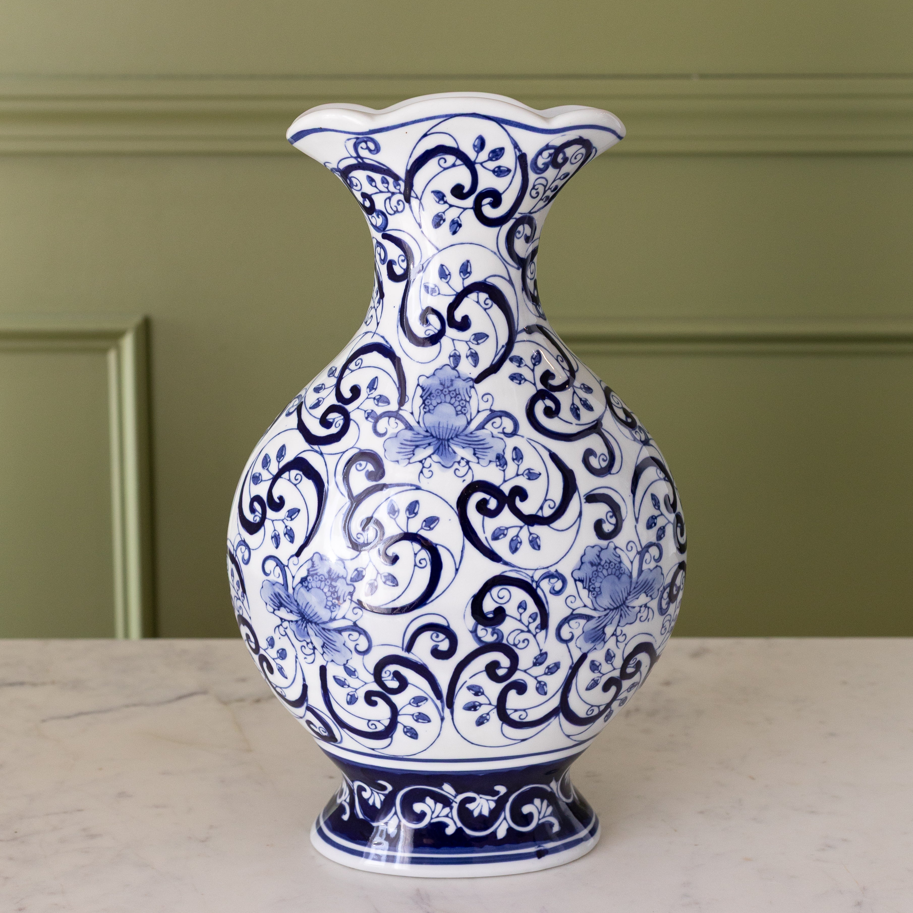 Elegant Chinoiserie Classic Vase - Hand-Painted Porcelain Home Decor for Living Room, Dining Table & Wedding Centerpieces